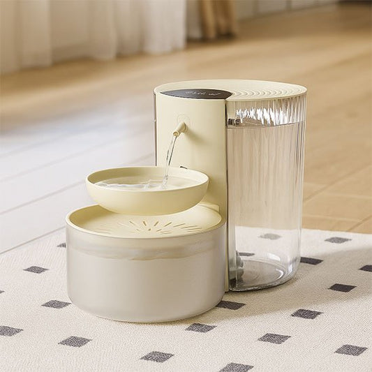 Fontaine a eau chat beige