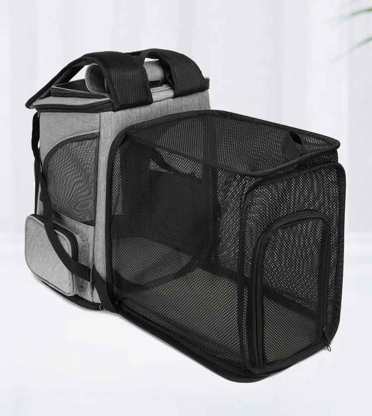 sac a dos extensible pour chat deplier
