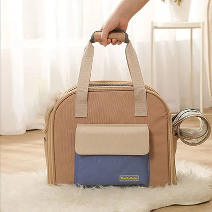 Sac de transport pour chat beige fonce